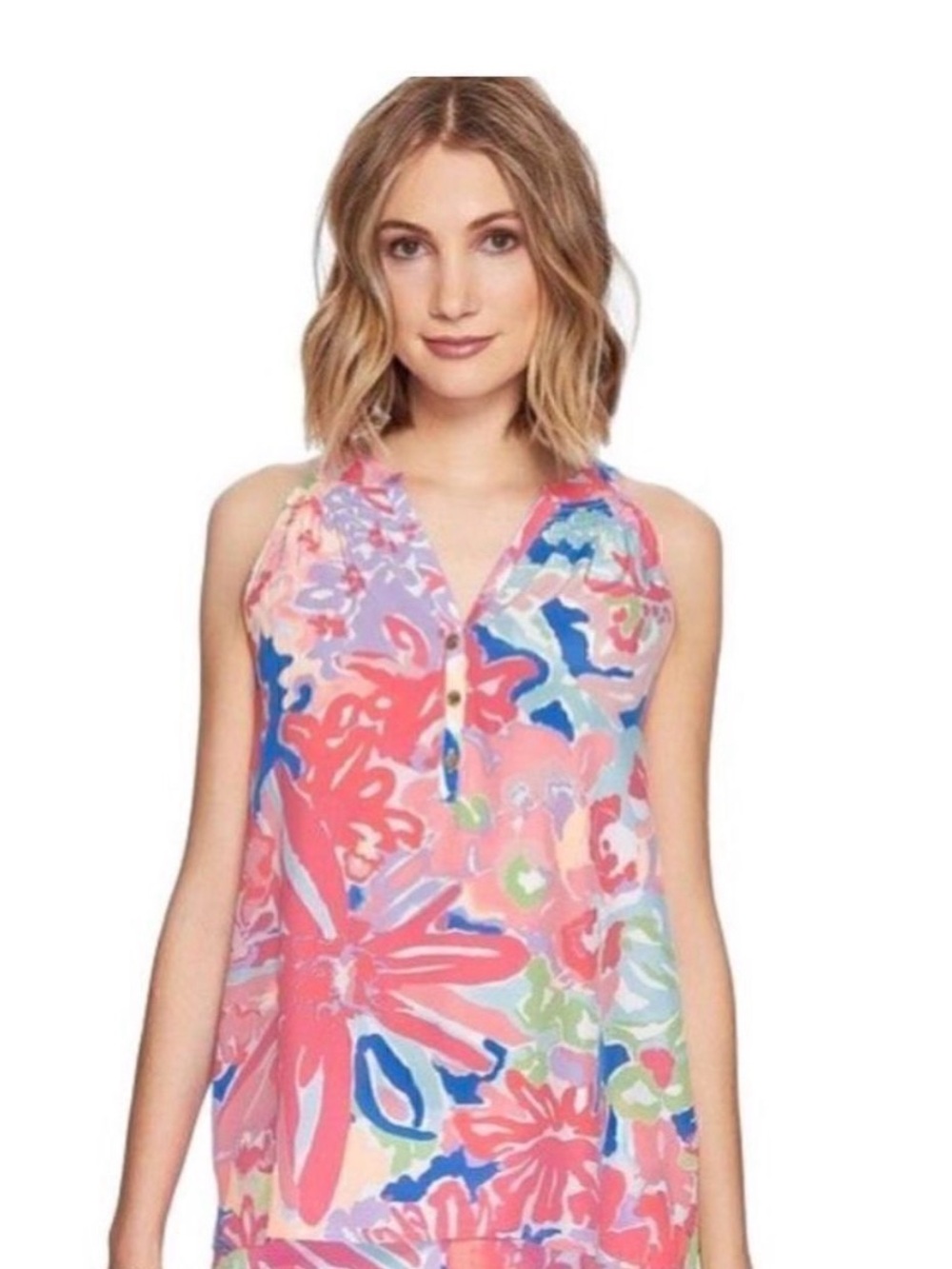 Lilly Bailey Silk Top in “Multi Playa Hermosa”